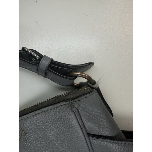 DAMAGED - Coach Rori Silver Stone Gray Granite Pebbled Leather Shoulder C2853 - Picture 5 of 12
